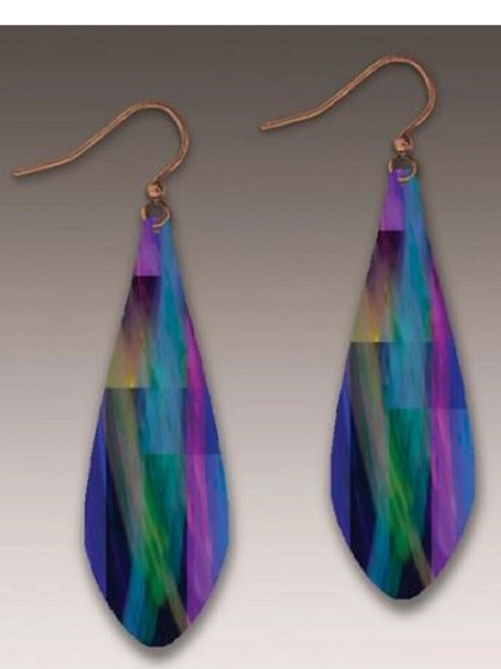 Multicolored Tear Drop Hypo-allergenic Earrings by Illustrated Light HDLE